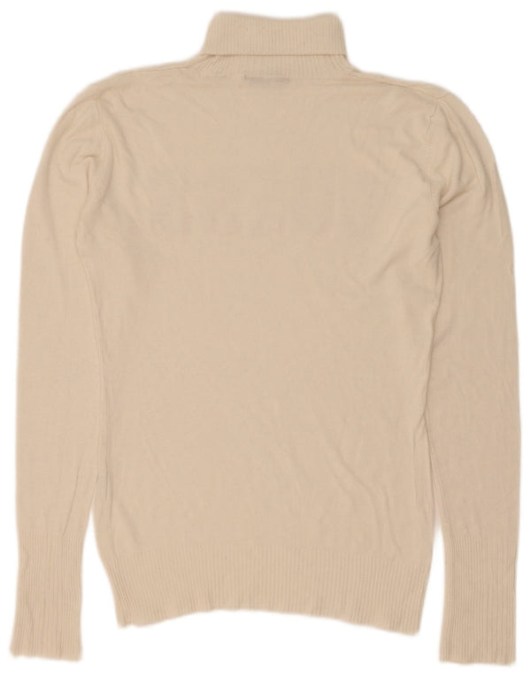 Guess maglione da donna con collo alto con grafica grafica UK 20 2XL viscosa bianco sporco