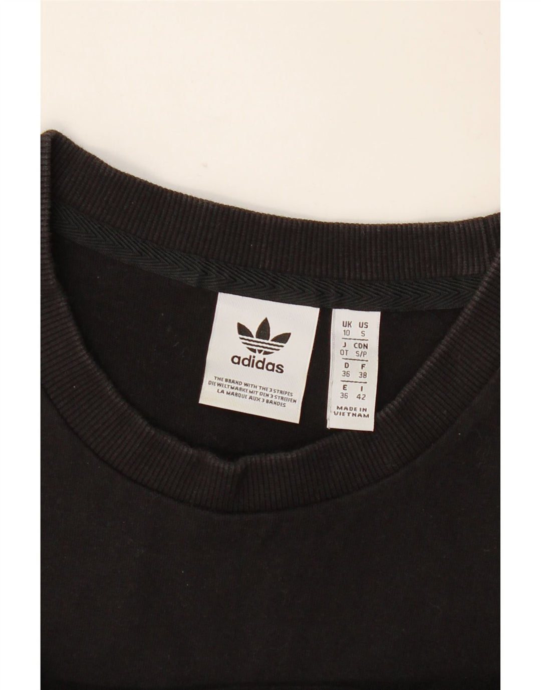 T-shirt oversize da donna Adidas UK 10 piccola nera
