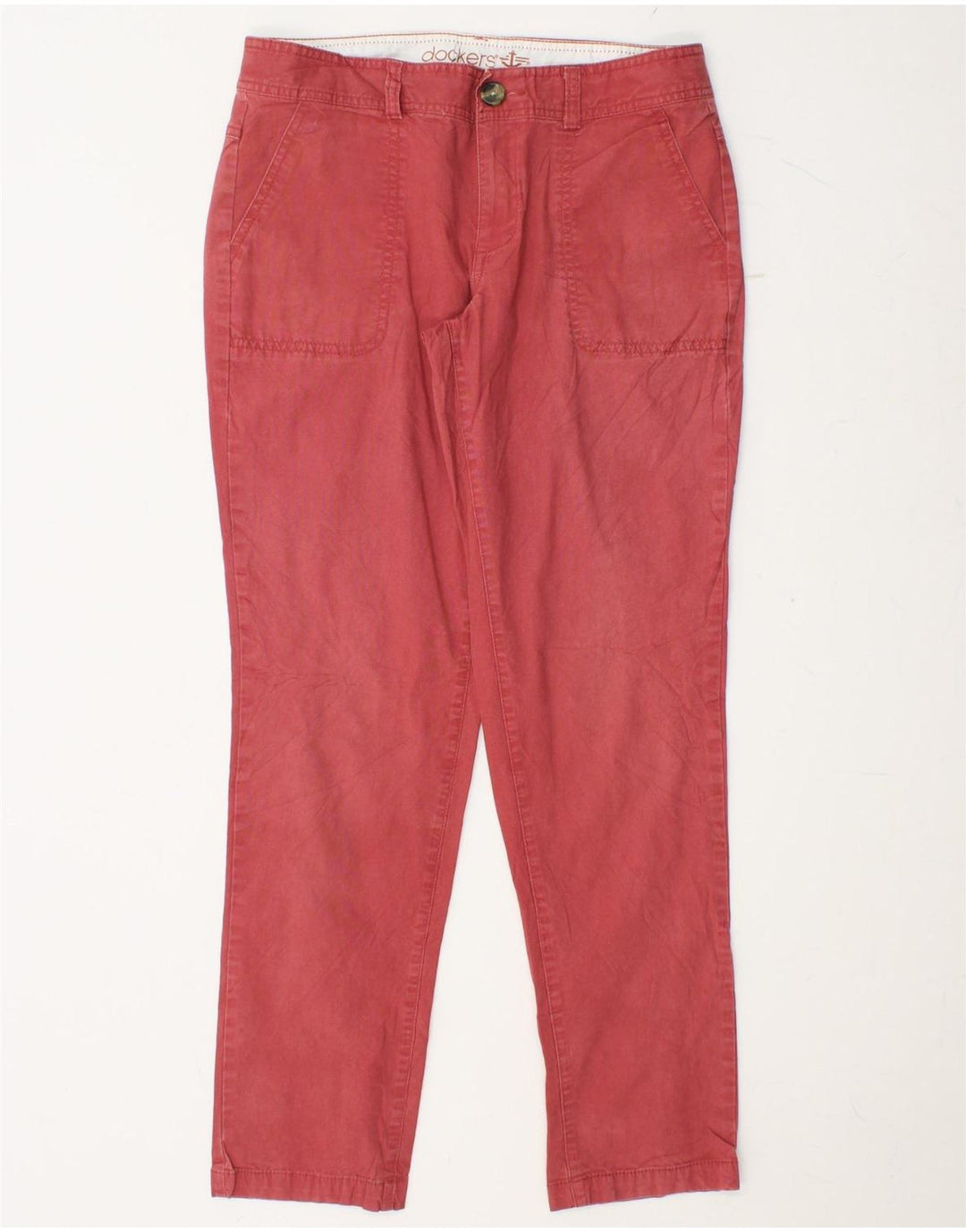 DOCKERS Pantaloni chino slim da donna US 6 medi W30 L30 cotone rosa
