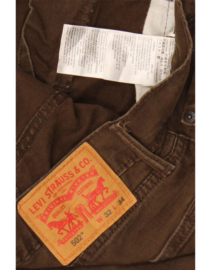 LEVI'S Jeans 502 slim affusolati da uomo W32 L34 cotone marrone