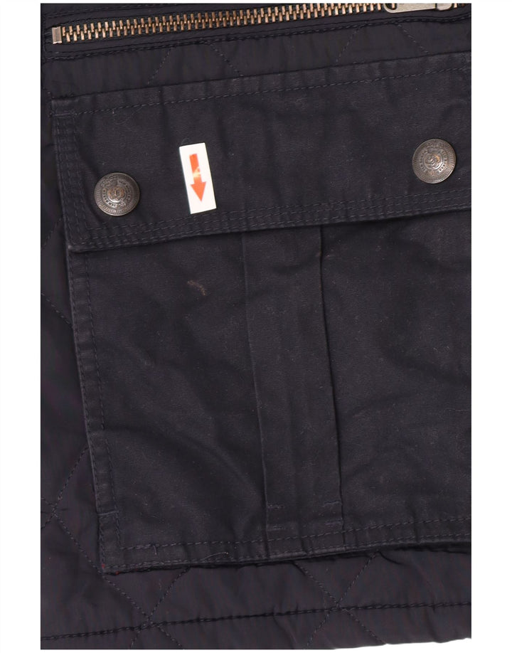 Giacca trapuntata da uomo Ted Baker taglia 4 grande in poliestere blu navy