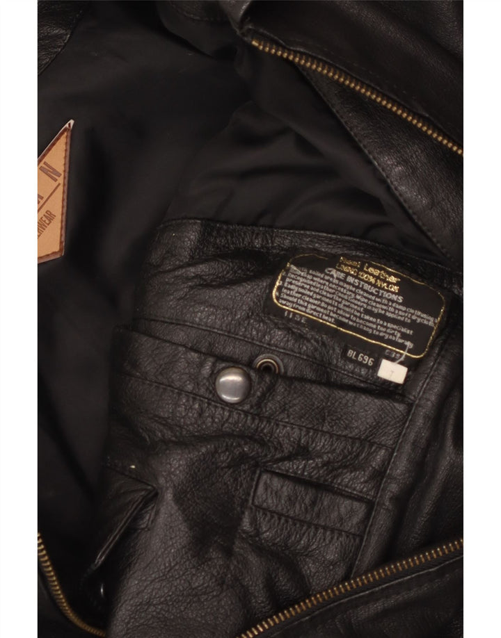 Giacca in pelle da uomo MILANO UK 40 grande in pelle nera