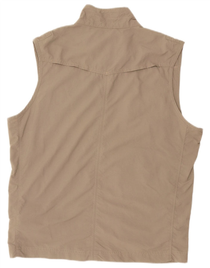VINTAGE Mens Utility Gilet UK 38 Medium Beige Polyester