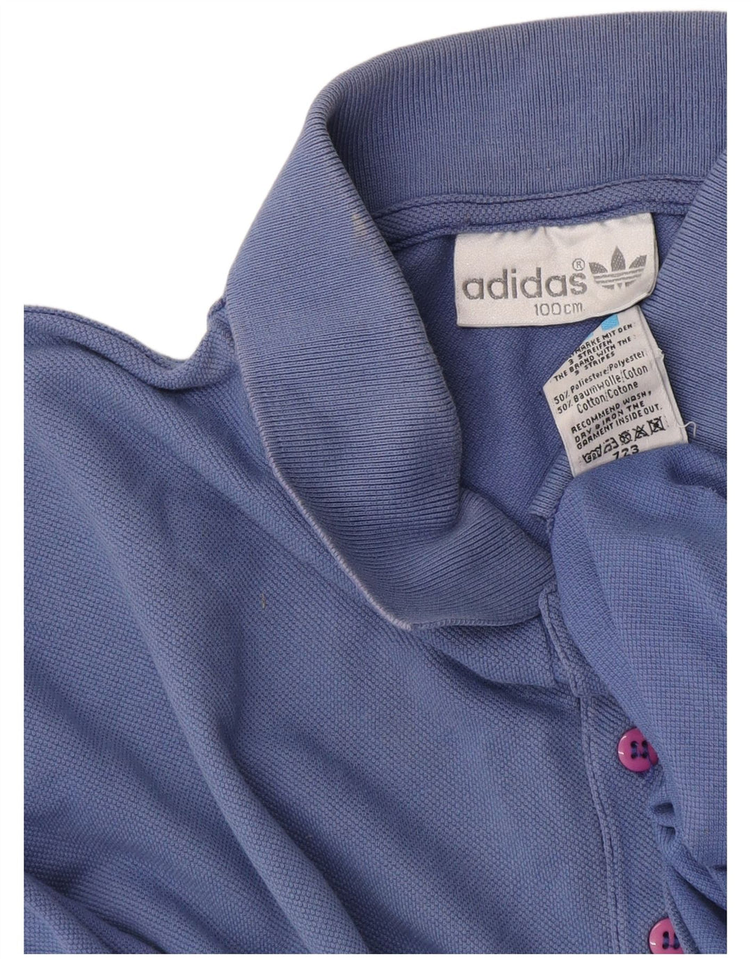Polo Adidas da uomo grande in cotone blu