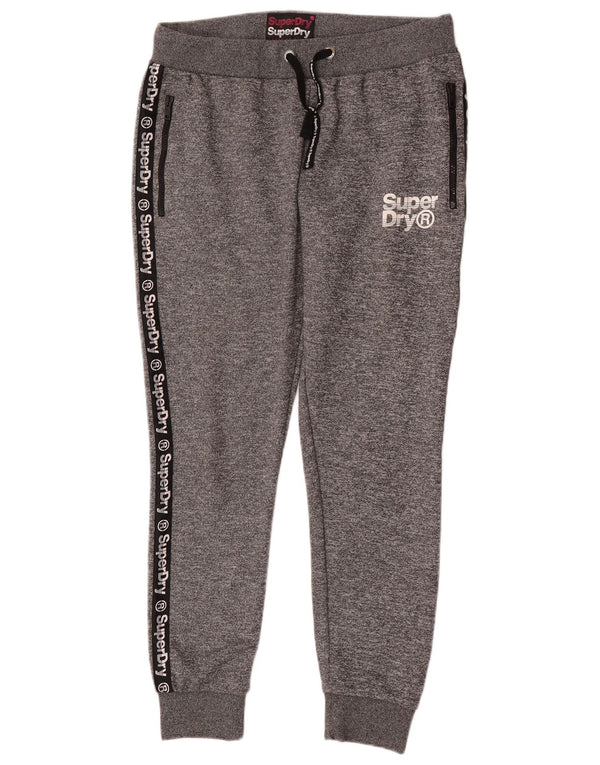 Superdry Pantaloni da tuta da donna con grafica Joggers UK 18 XL Grigio chiazzato