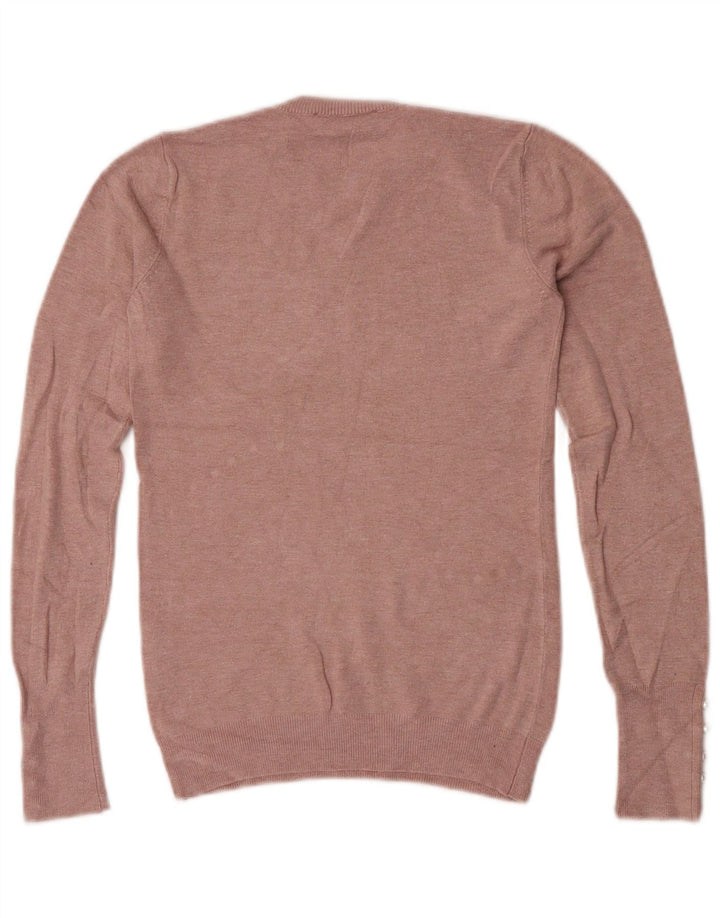 Maglione maglione girocollo da donna Zara UK 8 piccolo rosa