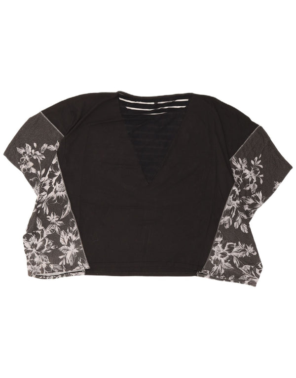 Desigual T-shirt oversize da donna Top UK 16 Large Black Floral