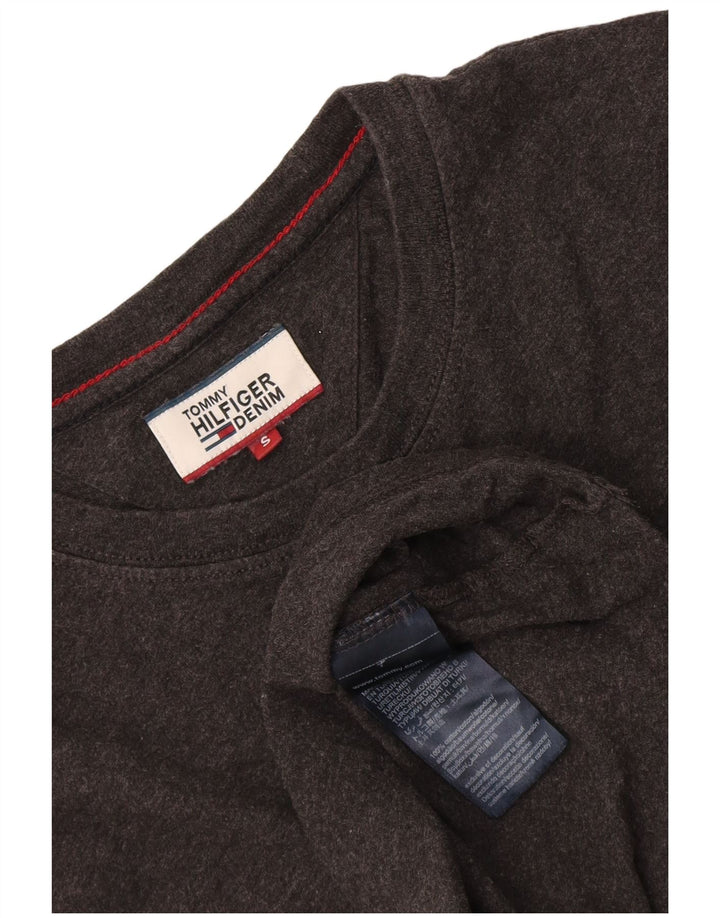 T-shirt da uomo Tommy Hilfiger Top piccola in cotone grigio