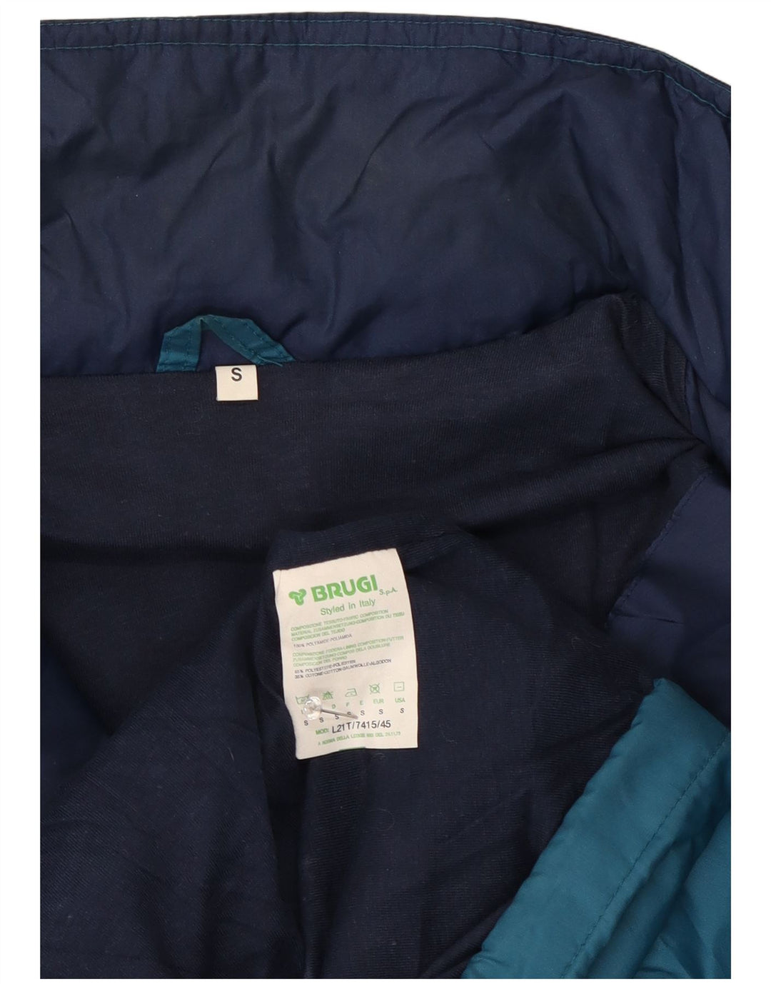 Giacca da ginnastica da uomo con cappuccio Brugi Small Colorblock blu navy
