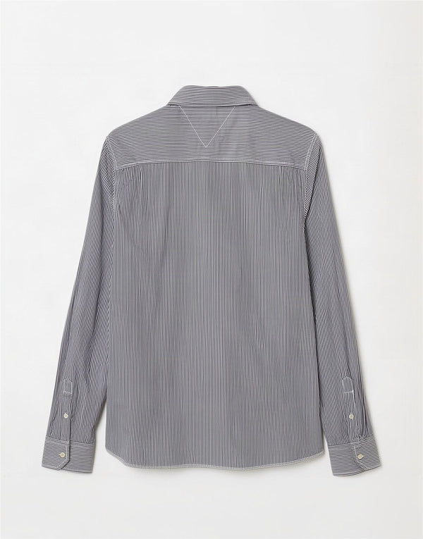 Camicia slim fit da uomo Tommy Hilfiger 2XL cotone gessato grigio