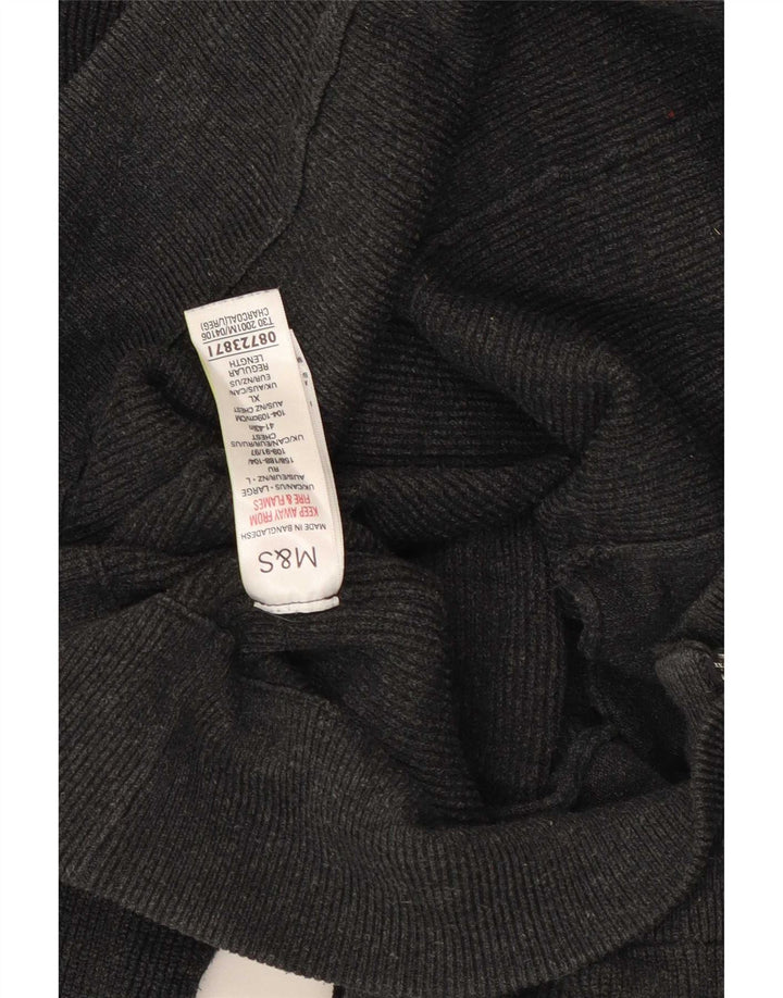 Maglione cardigan da uomo Marks & Spencer grande poliestere grigio
