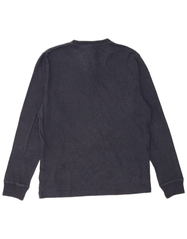 Top da uomo a maniche lunghe Superdry 2XL in cotone blu navy