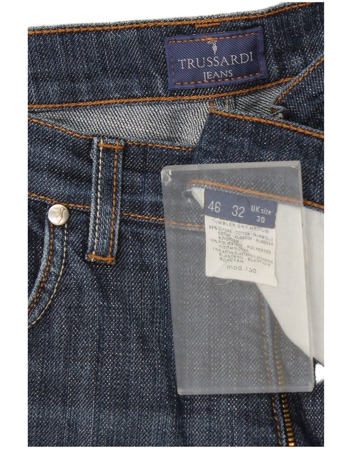 Jeans Dritti Donna TRUSSARDI W30 L31 Blu Cotone