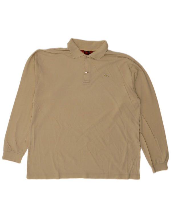 Polo Kappa Uomo Manica Lunga XL Cotone Beige