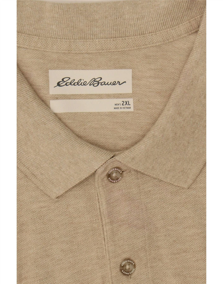 EDDIE BAUER Mens Polo Shirt 2XL Beige Cotton Vintage Eddie Bauer and Second-Hand Eddie Bauer from Messina Hembry 
