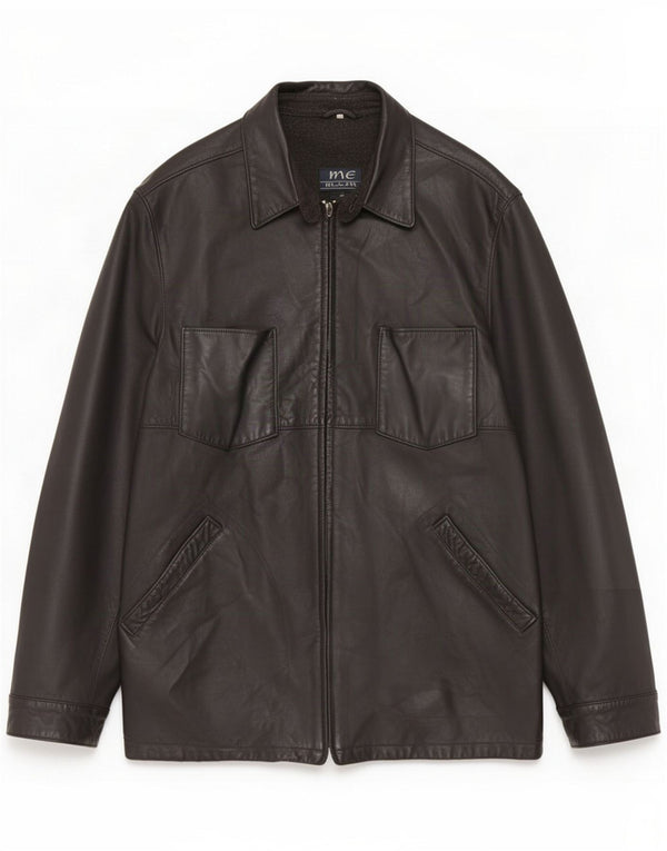 Giacca in pelle da uomo Martin Eden IT 52 XL Nera