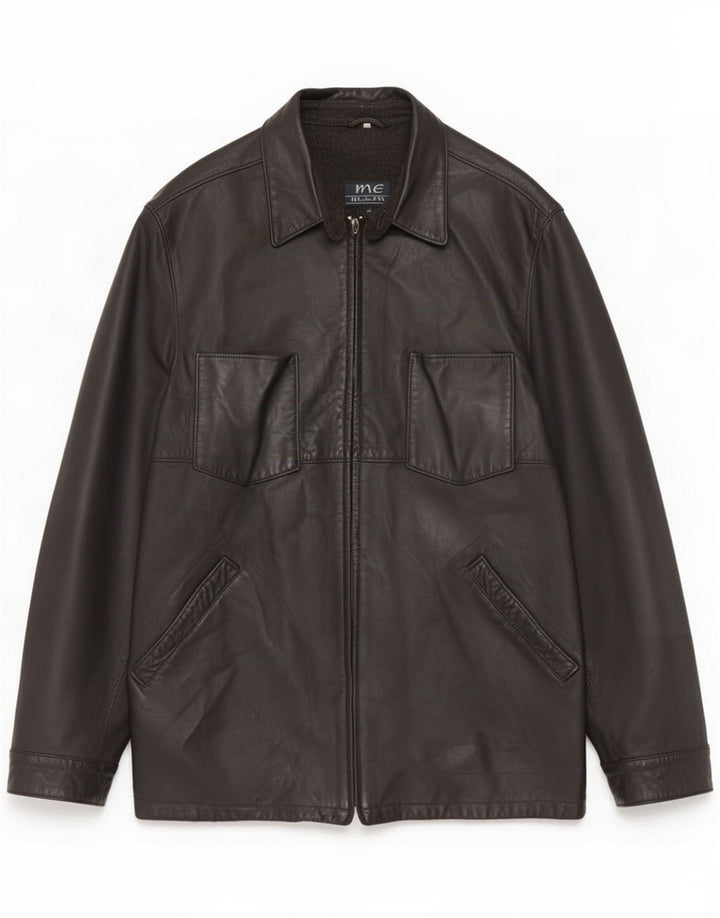 Giacca in pelle da uomo Martin Eden IT 52 XL Nera