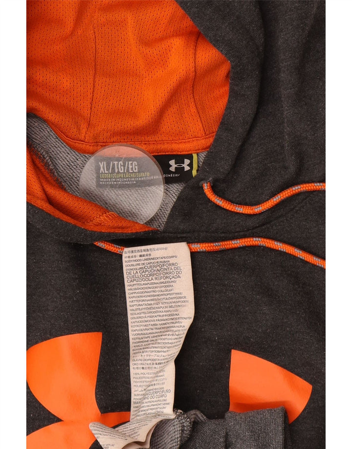 Felpa con cappuccio grafica da uomo Under Armour XL poliestere grigio