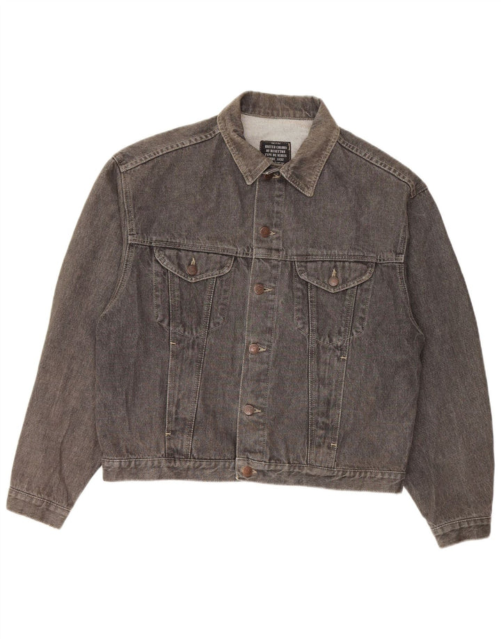 Giacca di Jeans Oversize da Uomo Benetton IT 46 Small Cotone Grigio