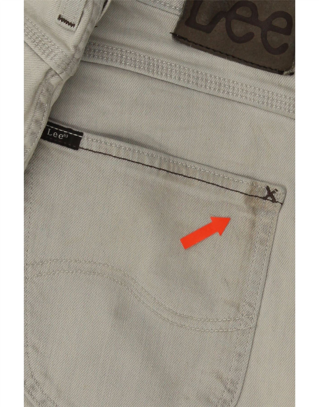 Pantaloncini corti in denim da uomo a 5 tasche Lee W32 cotone grigio medio