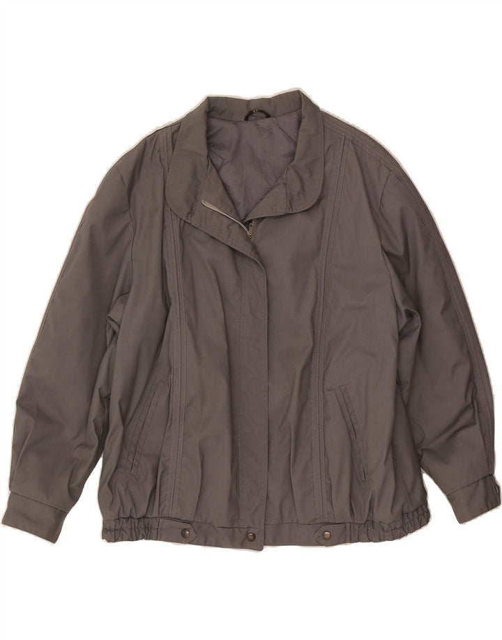 VINTAGE Womens Bomber Jacket IT 48 XL Grey Polyester Vintage Vintage and Second-Hand Vintage from Messina Hembry 