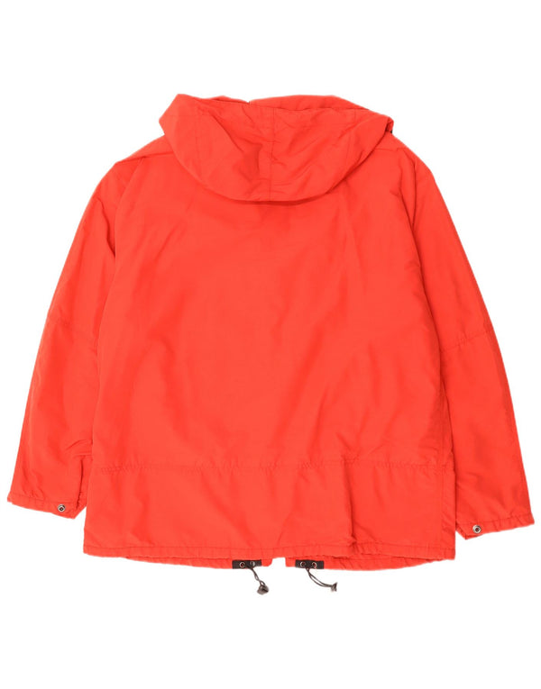 JET SET Giacca a vento con cappuccio da uomo UK 42 XL Rosso Colourblock