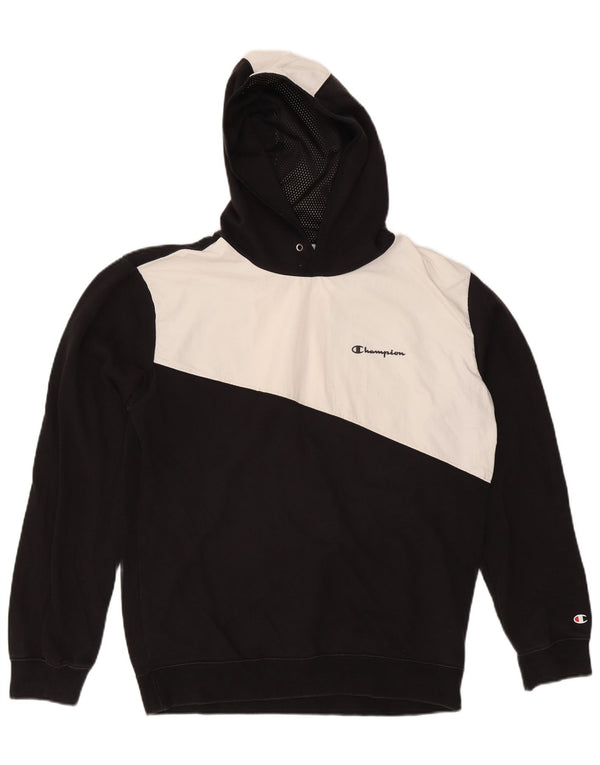 Felpa con cappuccio grafica da uomo CHAMPION XL color block nero