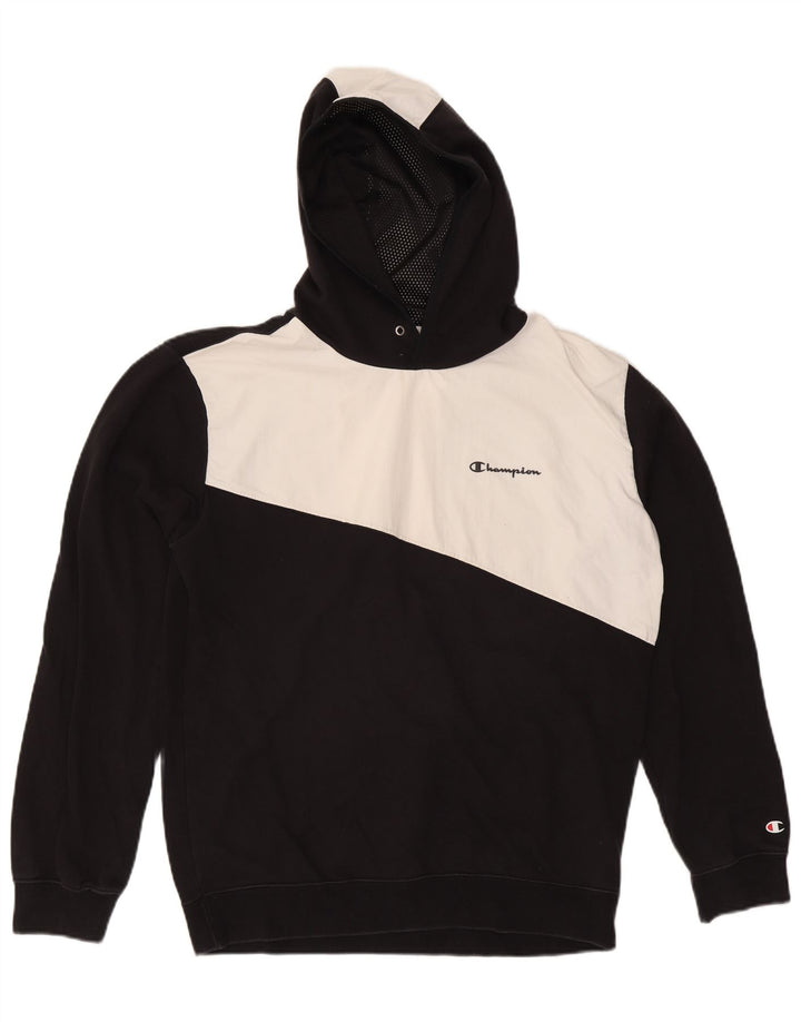 Felpa con cappuccio grafica da uomo CHAMPION XL color block nero