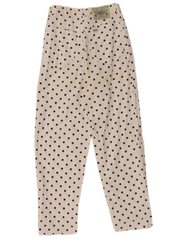 Pantaloni casual affusolati a vita alta da donna Rifle W24 L26 a pois bianchi