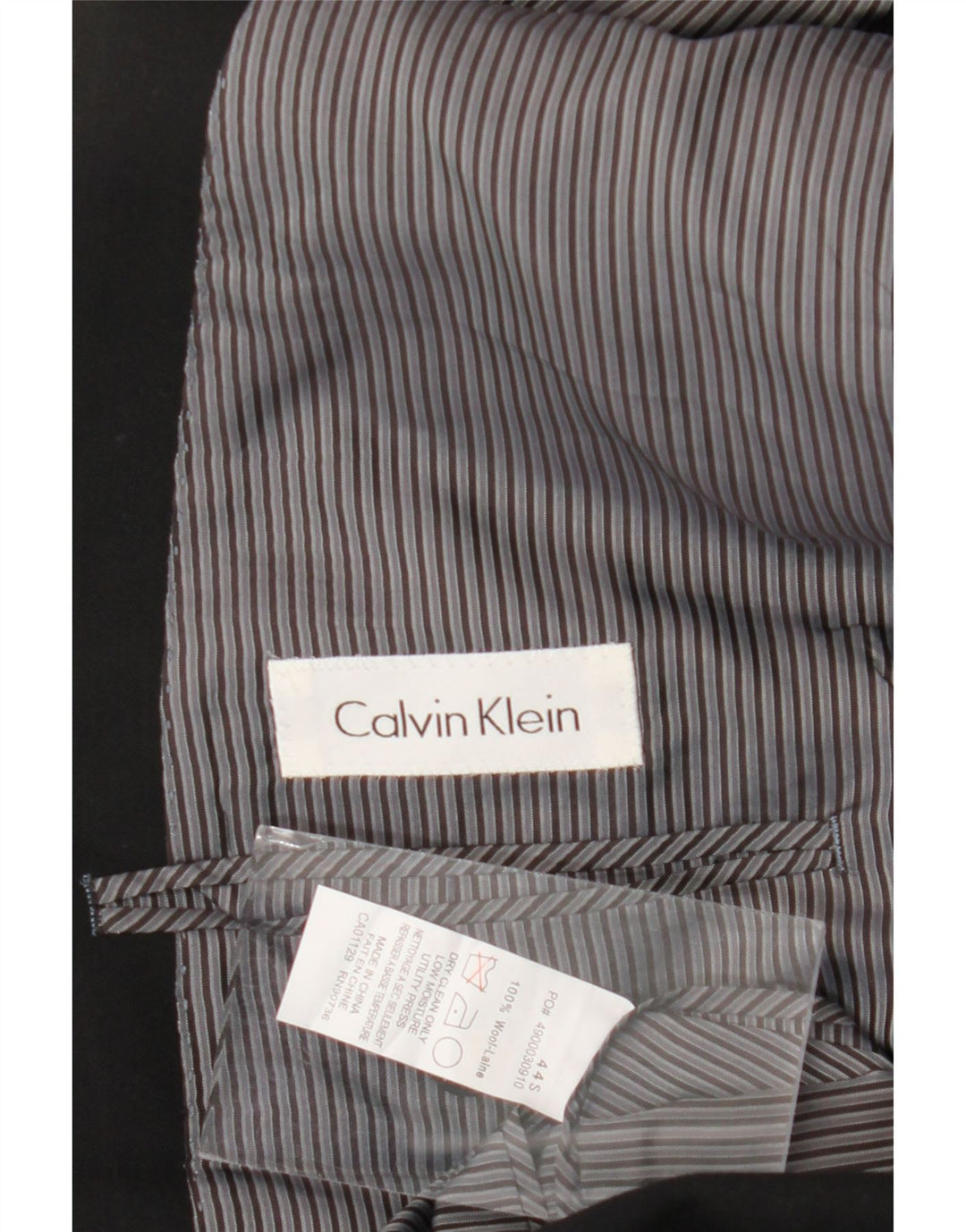 Giacca blazer a 2 bottoni da uomo Calvin Klein UK 44 grande lana nera