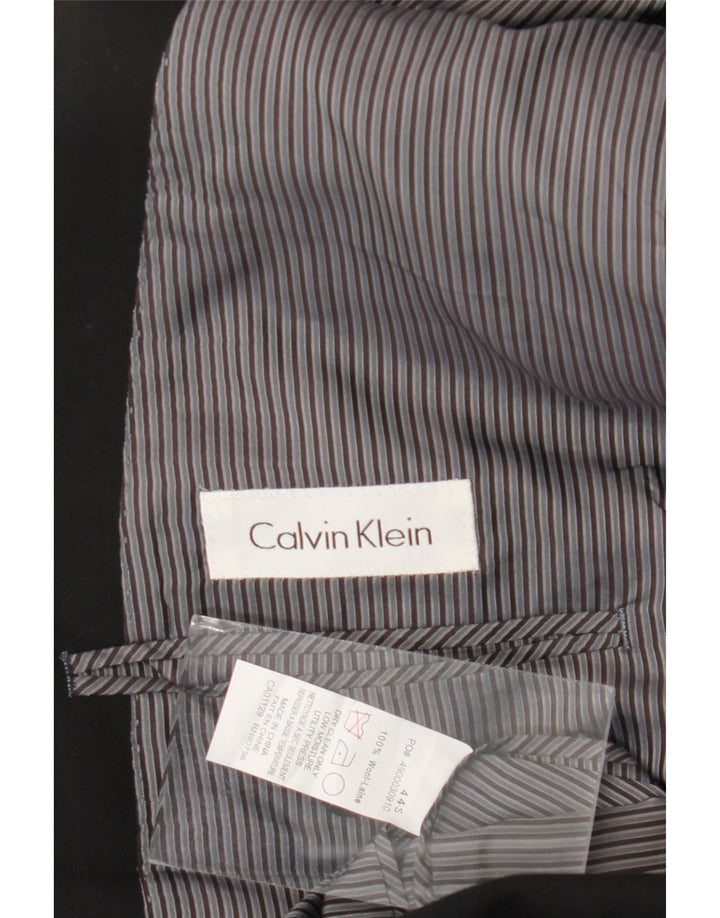 Giacca blazer a 2 bottoni da uomo Calvin Klein UK 44 grande lana nera