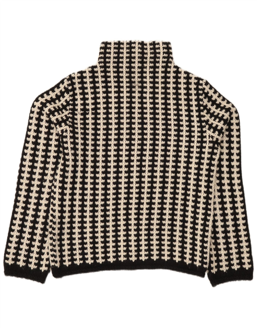 Maglione vintage da donna con collo dolcevita EU 38/40 a righe nere medie
