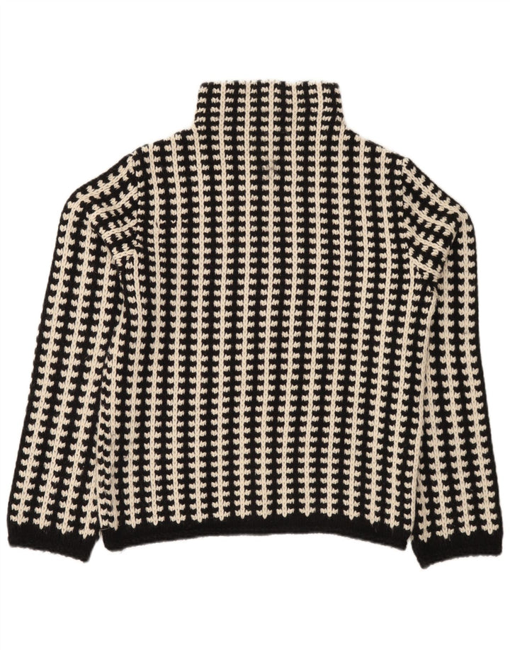 Maglione vintage da donna con collo dolcevita EU 38/40 a righe nere medie