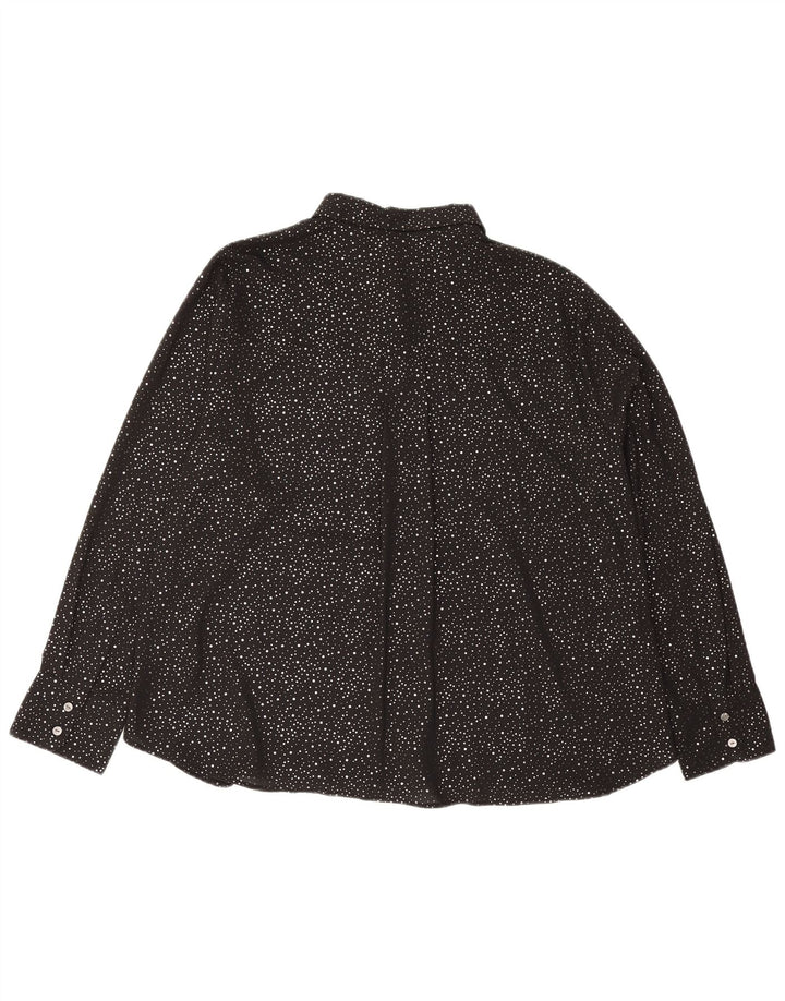 Camicetta camicia oversize da donna Marks & Spencer UK 18 XL nera maculata