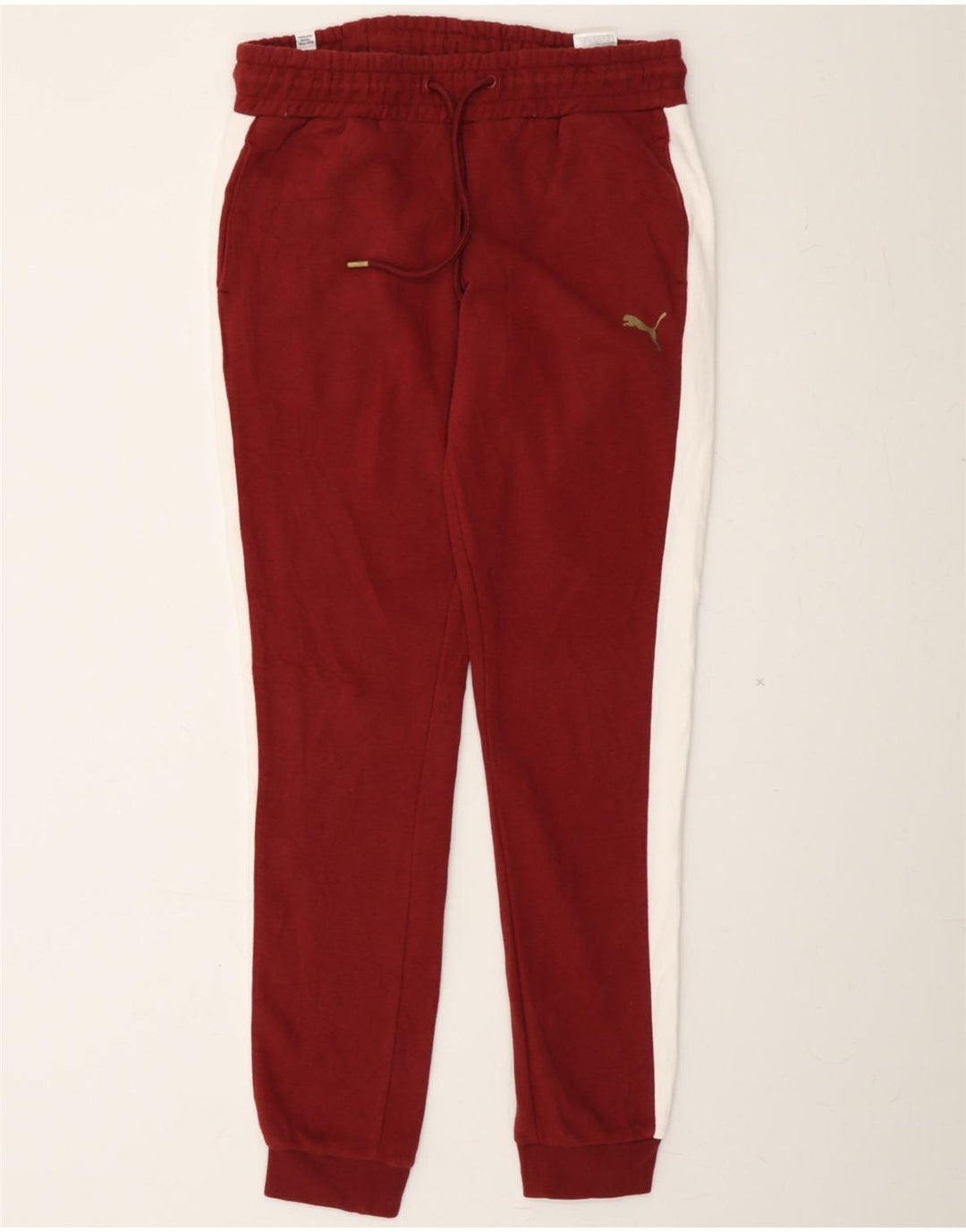 PUMA Mens Tracksuit Trousers Joggers Small  Maroon Colourblock Cotton Vintage Puma and Second-Hand Puma from Messina Hembry 