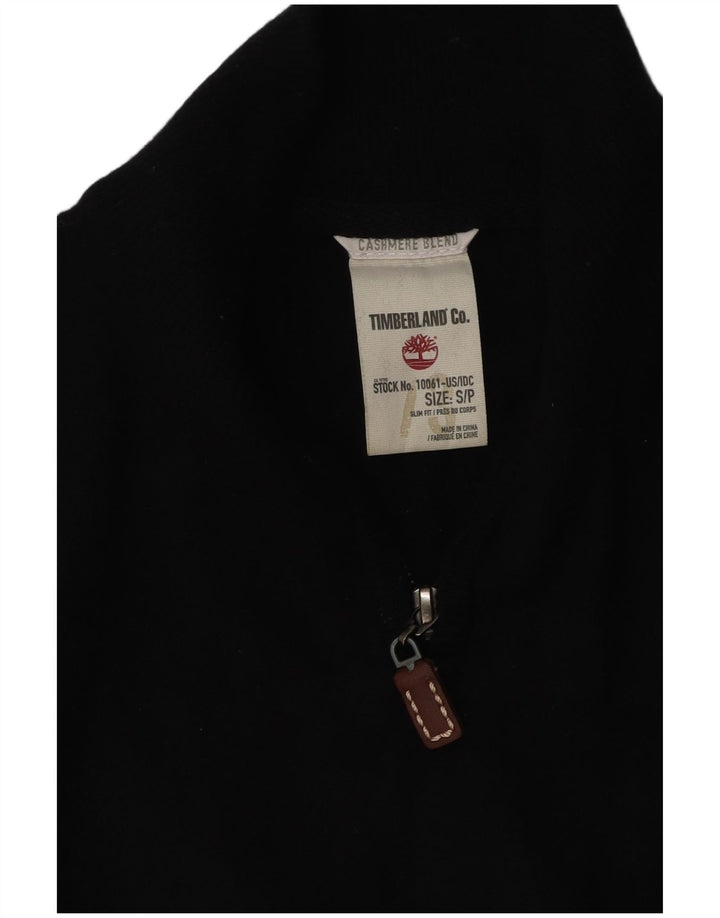 Maglione da uomo con zip e collo TIMBERLAND piccolo in cashmere nero