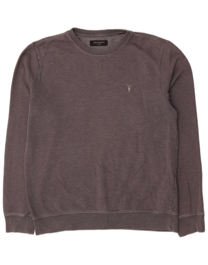 Felpa da uomo All Saints Maglione grande in cotone grigio