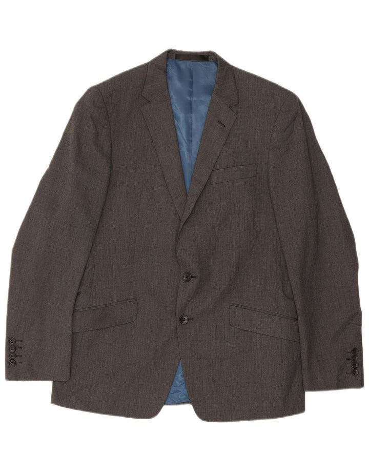 Giacca blazer a 2 bottoni da uomo Marks & Spencer UK 40 Poliestere grigio medio