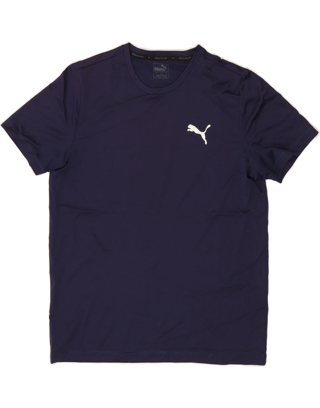 PUMA Mens T-Shirt Top Large Navy Blue Polyester Vintage Puma and Second-Hand Puma from Messina Hembry 