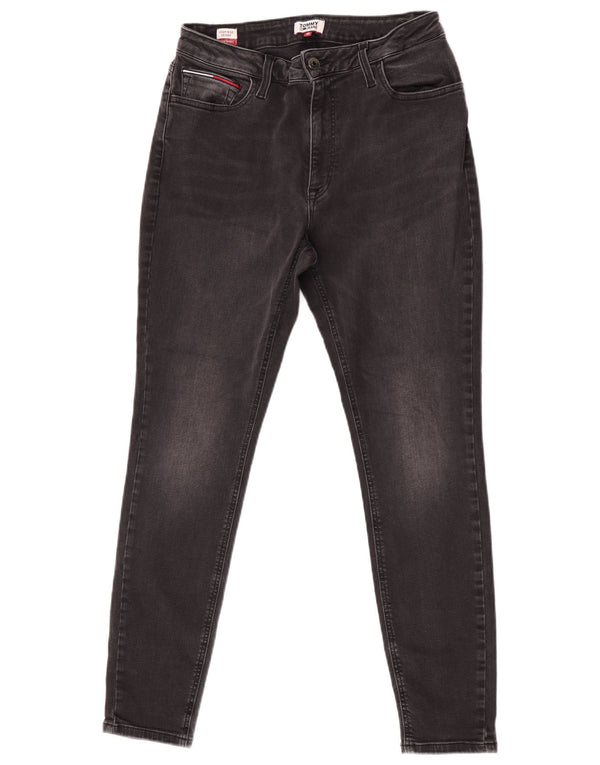 Jeans skinny da uomo Tommy Hilfiger Santana a vita alta W32 L30 cotone nero