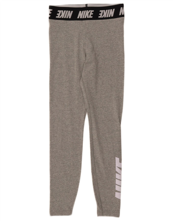 Leggings grafici da donna NIKE UK 8 piccoli in cotone grigio