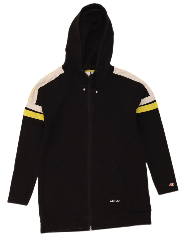 Maglione con cappuccio e zip da uomo Ellesse piccolo in cotone color block nero