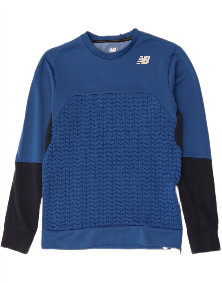NEW BALANCE Felpa da uomo Maglione piccolo poliestere color block blu