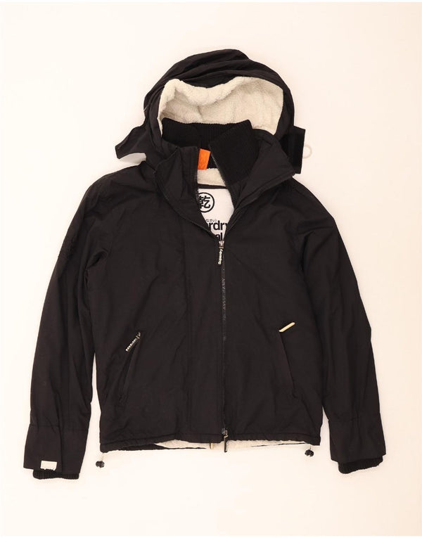 Giacca a vento da uomo con cappuccio Superdry Windcheater UK 40 Large in nylon nero