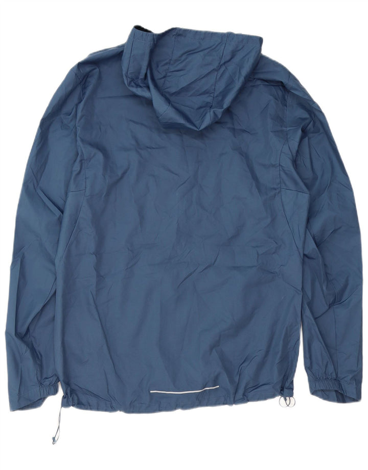 Giacca antipioggia da uomo Adidas con cappuccio UK 38 medio blu navy poliestere