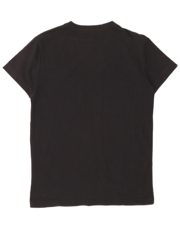 Calvin Klein Jeans T-shirt grafica da donna Top UK 16 Large Nero Cotone