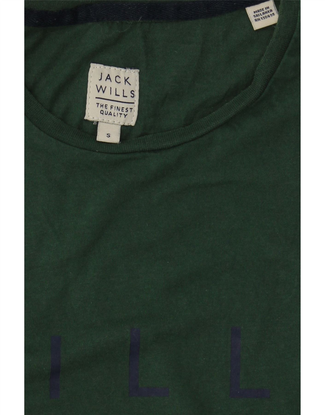 JACK WILLS Mens Graphic T-Shirt Top Small Green Cotton Vintage Jack Wills and Second-Hand Jack Wills from Messina Hembry 