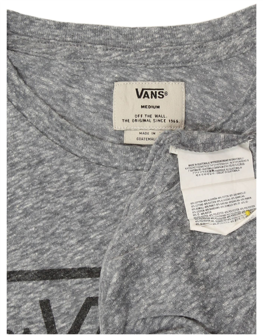 T-shirt grafica da donna Vans Top UK 14 Cotone chiazzato grigio medio