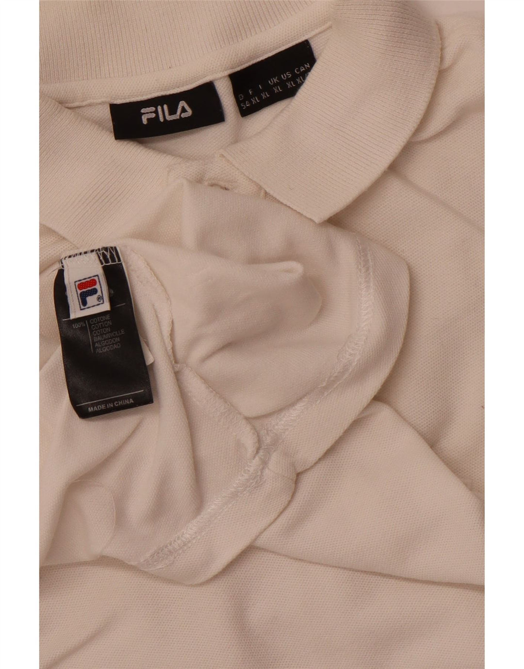 Polo da uomo FILA XL in cotone bianco sporco
