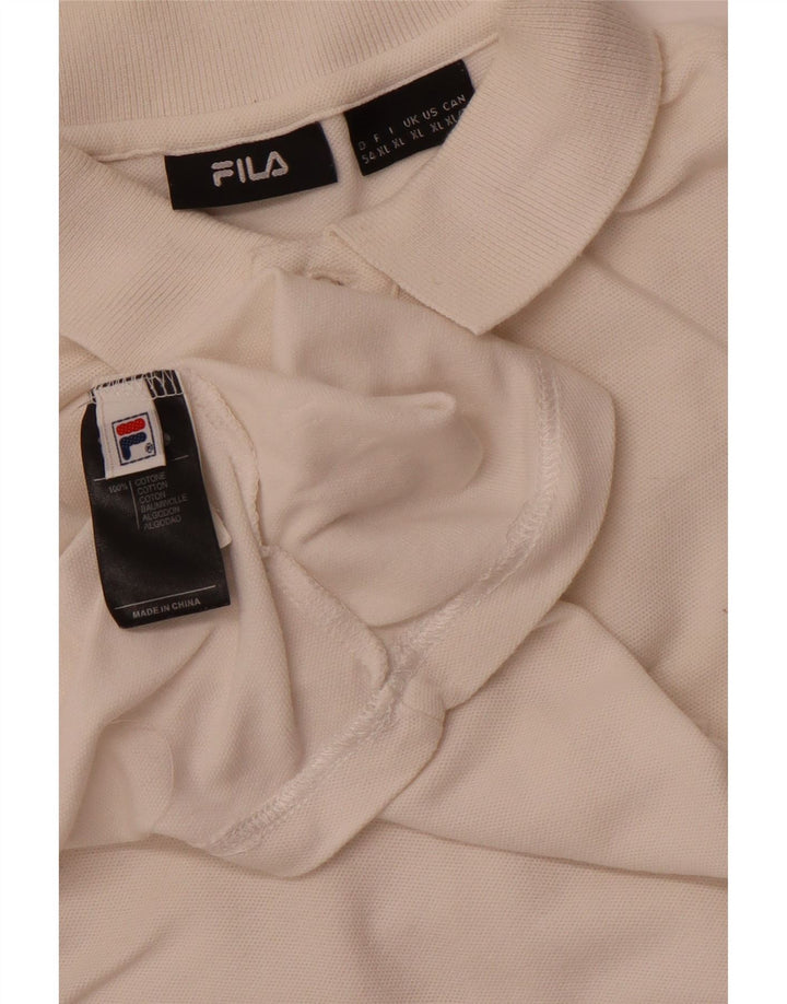 Polo da uomo FILA XL in cotone bianco sporco